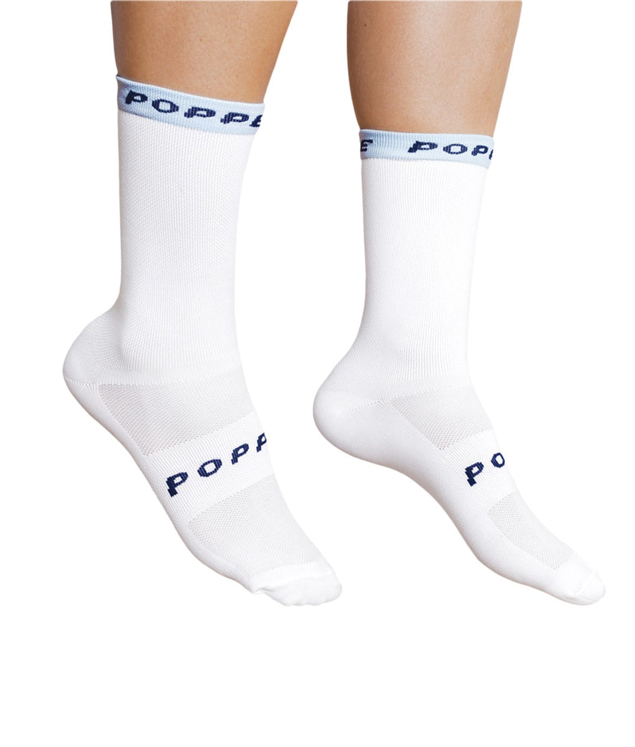 White Light Blue Poppe Socks